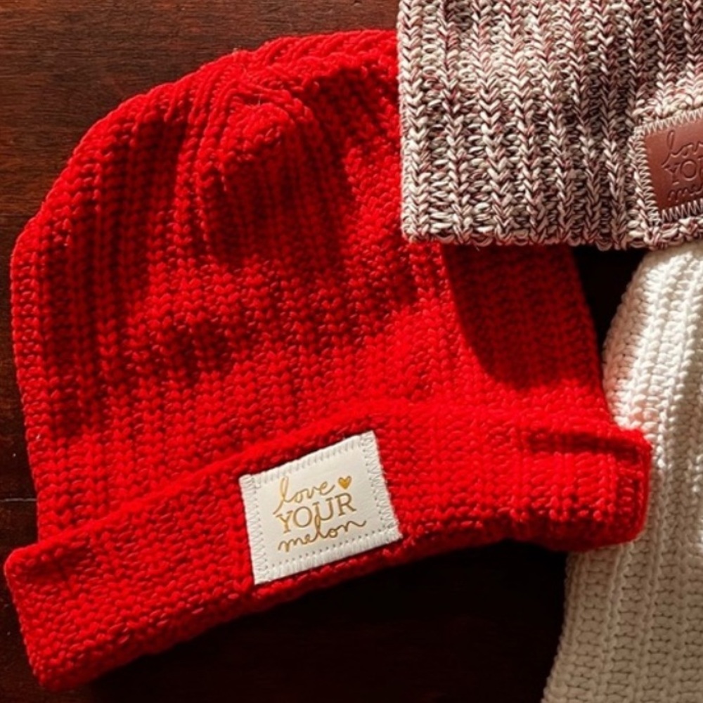 Love Your Melon Beanie: Red Cuffed
